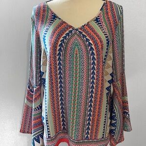 Pink Owl bell sleeves top size M